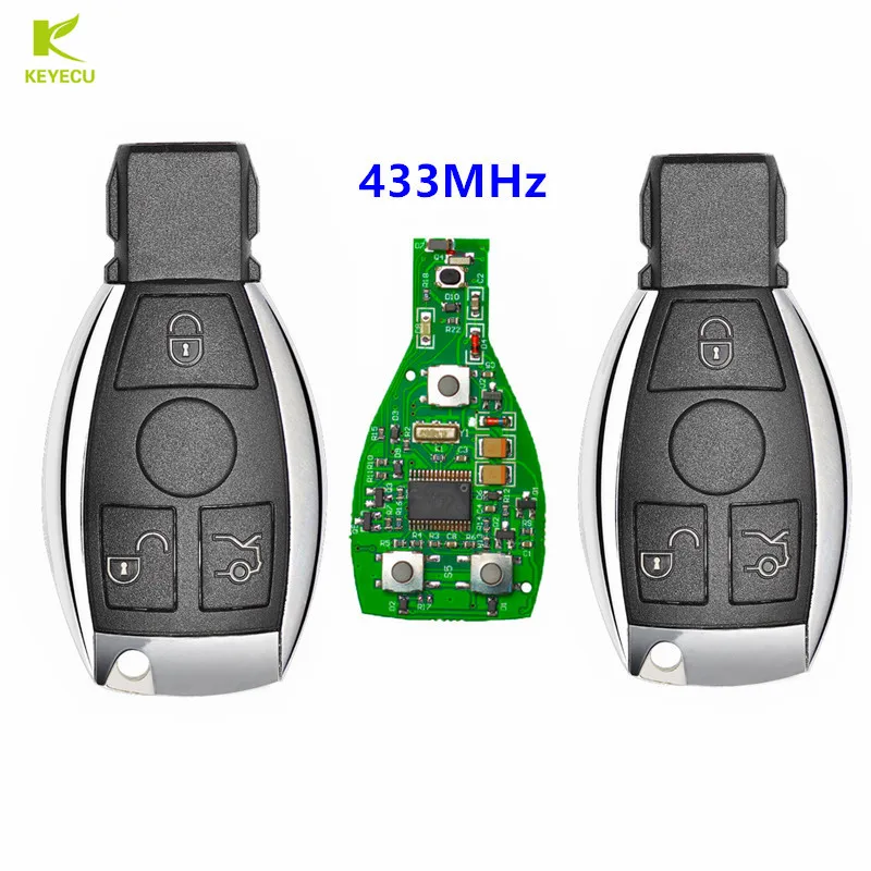 KEYECU 2 шт. Новый Сменный дистанционный ключ с 3 кнопками 433 МГц для Mercedes Benz NEC BGA BE W202