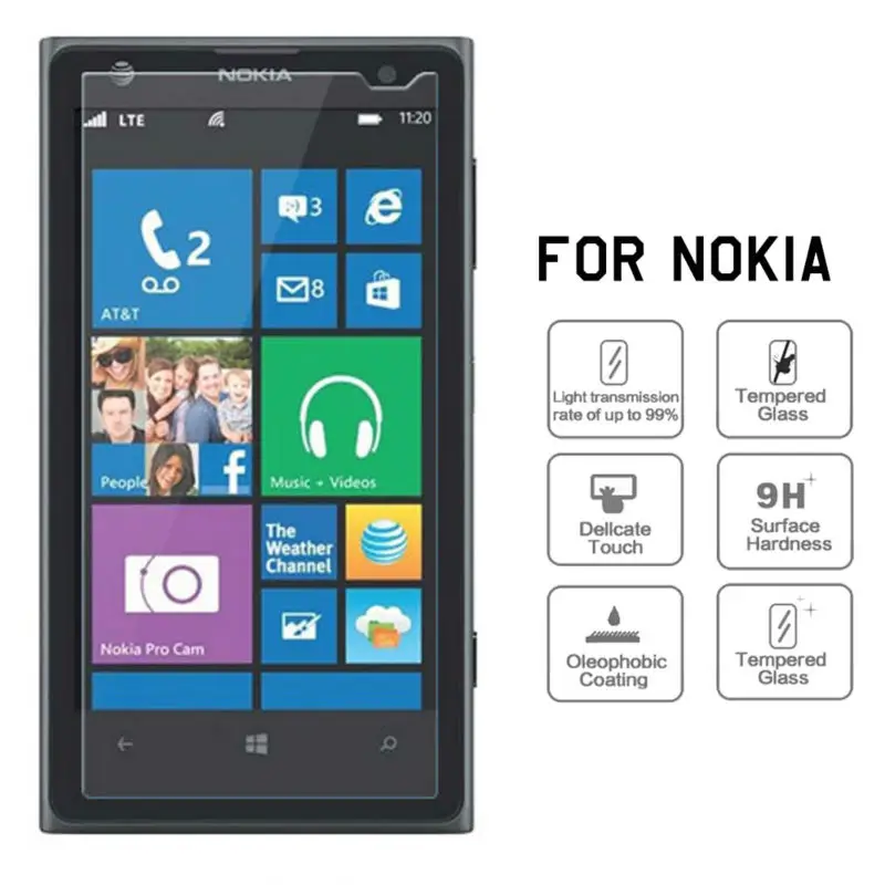 100 шт./лот Prenium Прозрачная Закаленное Стекло Экрана Протекторы Для Microsoft Nokia Lumia