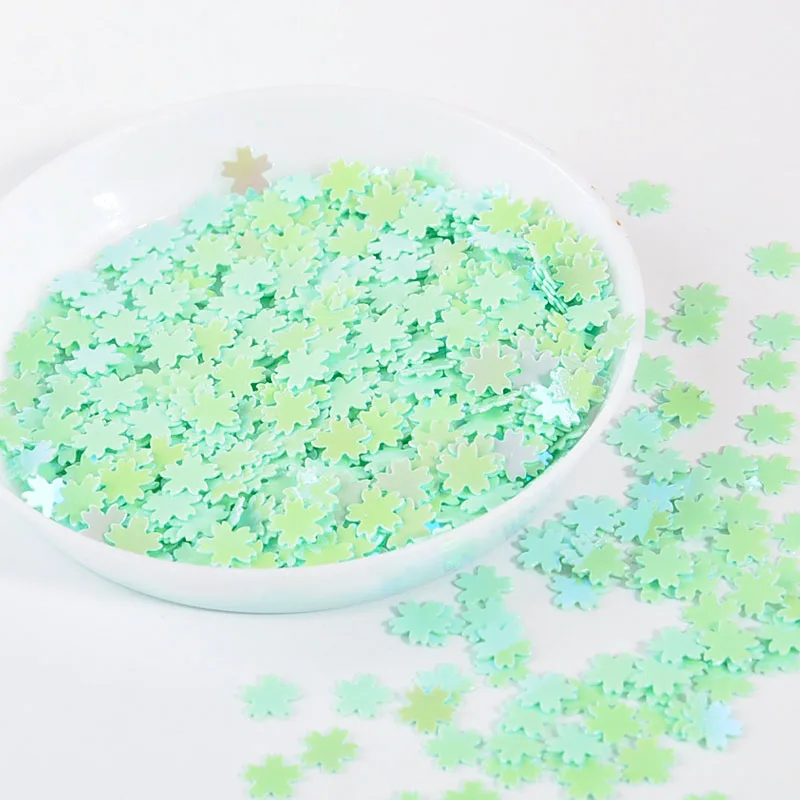AB Mint 10g розовый Сакура Блеск Конфетти из блесток DIY Craft вещи 5 мм голубые Cherry Blossom УФ-украшение из эпоксидной смолы Jewelry заполнения пайетками - Цвет: AB Mint