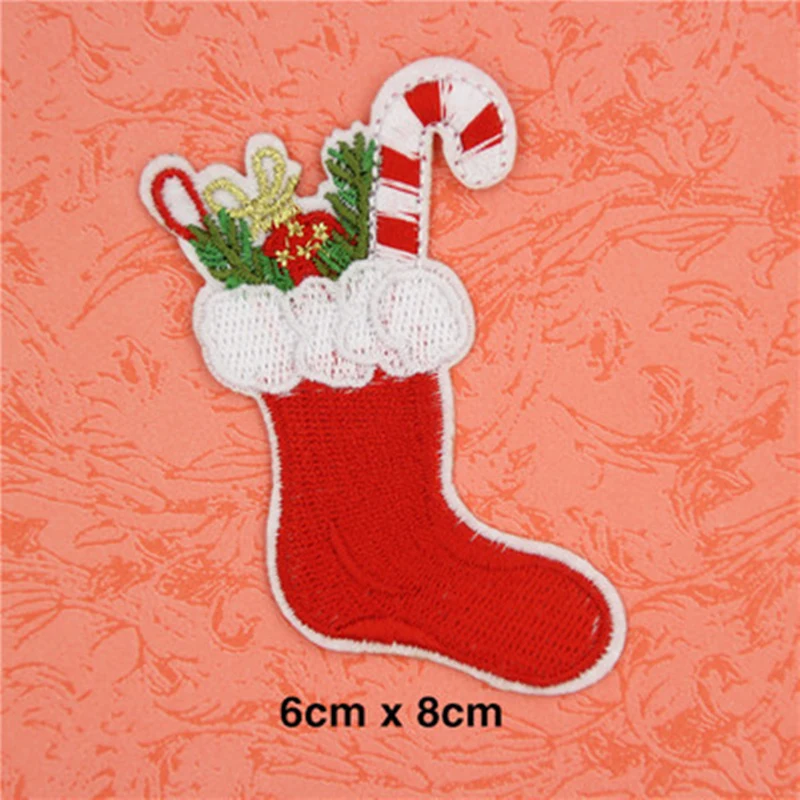 1 шт. Значки Рождество колокольчик дерево вышитые Нашивки Вышивание на для Обувь