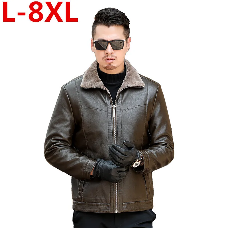 Большой размер 8XL 7XL 6XL 5XL Горячая новинка 2018 Зимняя Мужская модная Съемная шапка