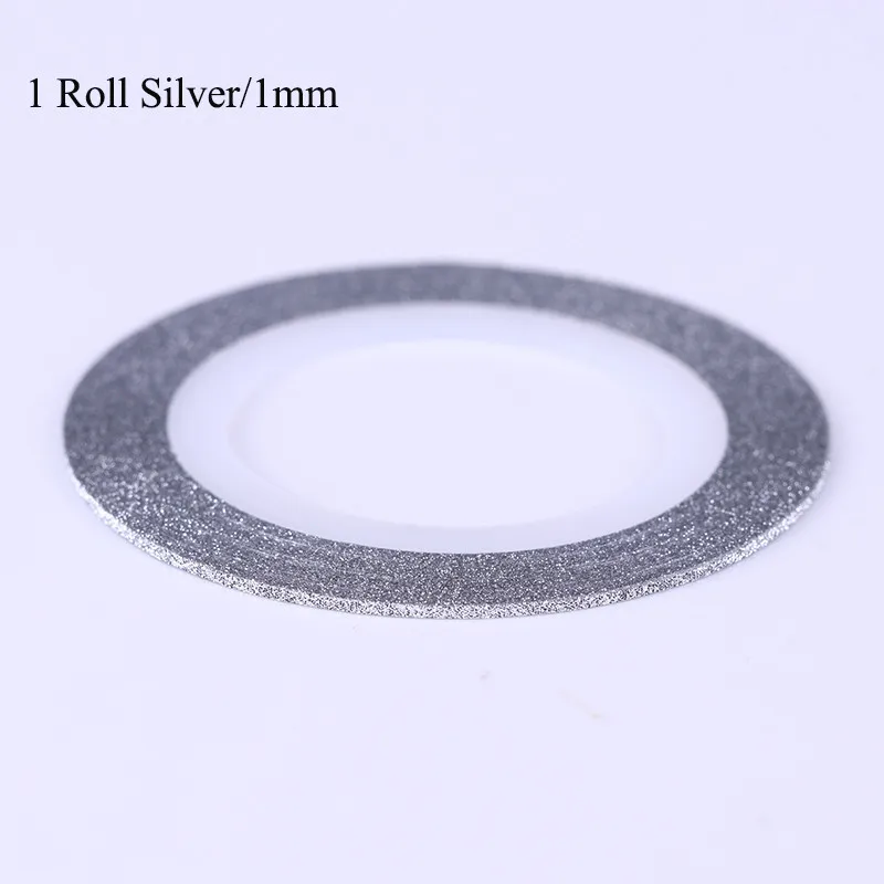 Silver-1mm 10 рулонов/коробка фольга для ногтей красочное звездное небо голографическая смешанные узорами, дизайн ногтей переводные наклейки для нейл-арта Типсы украшения - Цвет: Silver-1mm