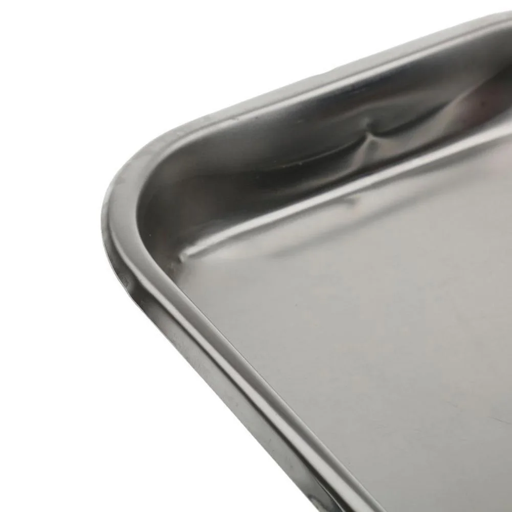 1PC 12cm x 22.5cm Stainless Steel Dental Holder Plate Dish Dentistry Instrument Lab Surgical Tray Equipment Tray Medical Alcohol