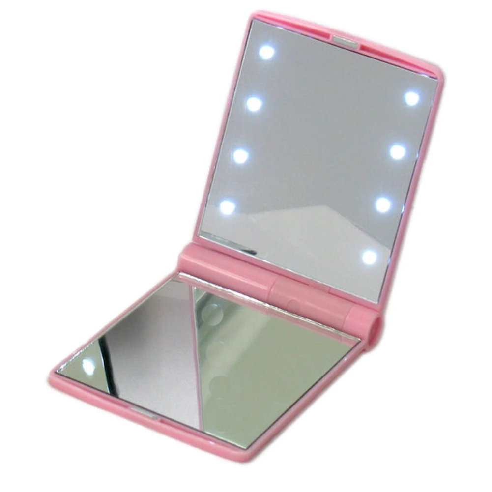 8 Led освещенное зеркало для макияжа складное косметическое дома и путешествий