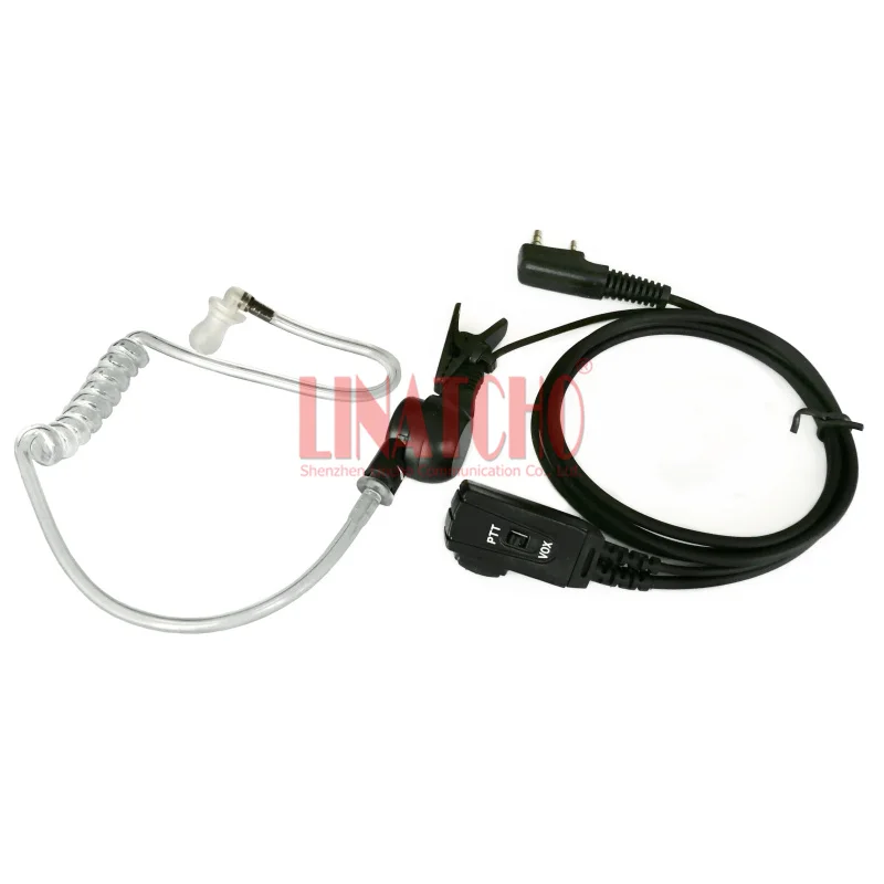 

walkie talkie press to talk VOX transparent air tube earphone, handsfree earpiece 2-PIN K connector