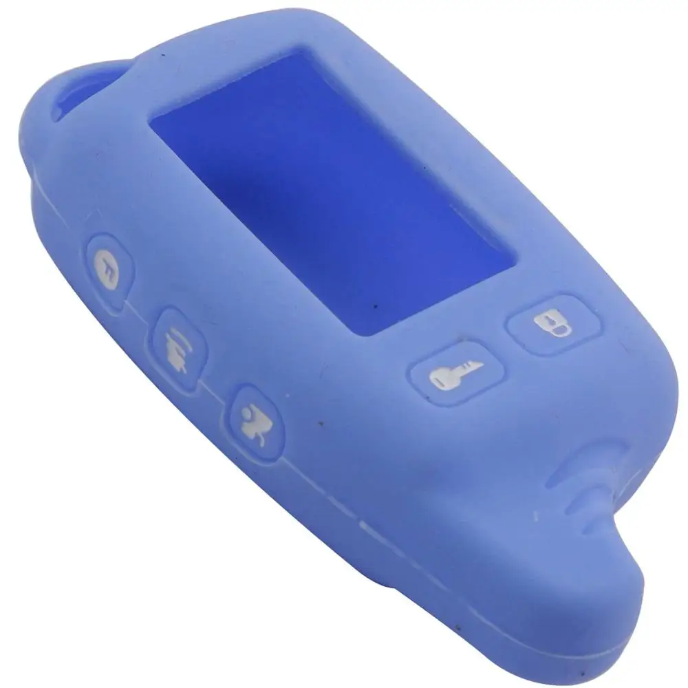 lightblue Jingyuqin пульт дистанционного Tw9010 силиконовый чехол Брелок для русской 2-полосная сигнализации Системы сигнализации брелок для Томагавк Tw9010 9010 - Цвет: lightblue