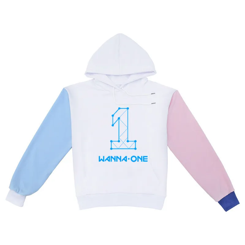 SEVENTEEN/Корейская одежда с волнистыми вставками свитер капюшоном в духе колледжа