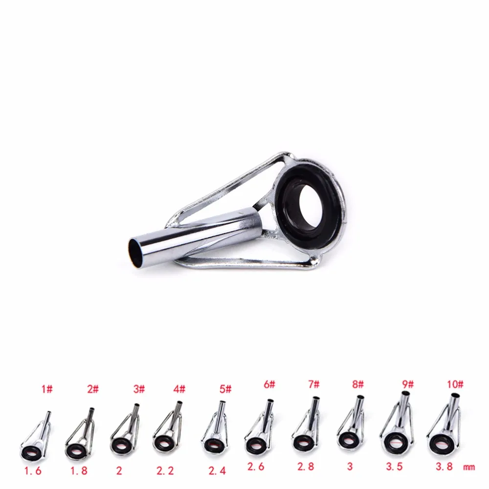 

10 Size 80PCS Stainless Steel Rod Guides Tip Set Repair Kit DIY Eye Rings Fishing Accessoris Fishing Rod Guides Top Tips
