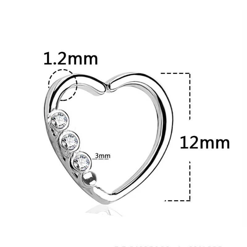 Серьги гвоздики в форме сердца для пирсинга 1 шт.|Украшения тела| |