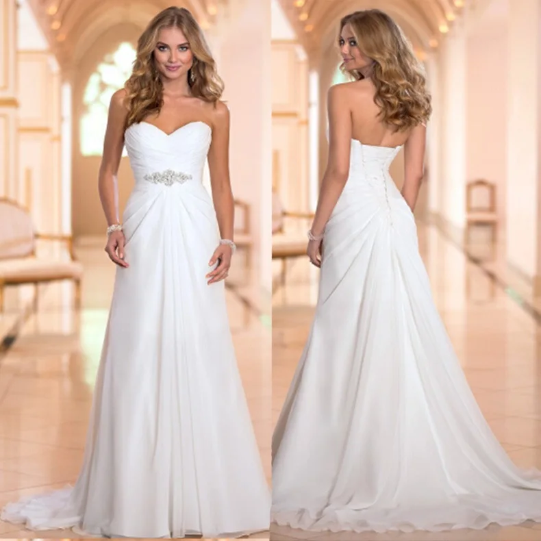 Vestidos de novia 2020 летние пляжные шифоновые платья для свадьбы сексуальные без