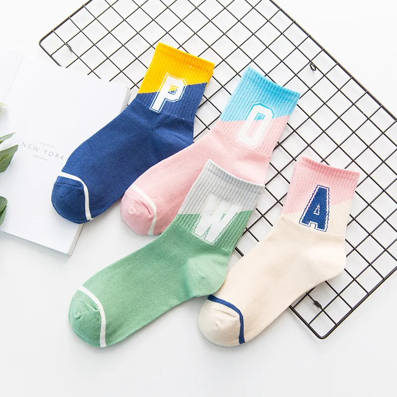 Autumn and Winter Cotton Number Stockings Basketball All Alphabet | Женская одежда