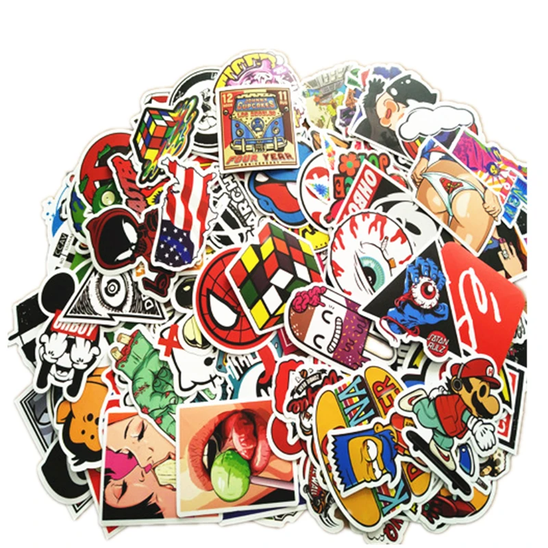 100 шт./упак. смешанные наклейки на автомобили водонепроницаемый декор каракули