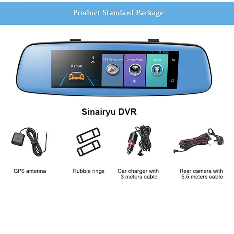 SLIVERYSEA Автомобильный видеорегистратор 7 84 дюйма IPS Touch 4G зеркальный Android ADAS GPS HD 1080P