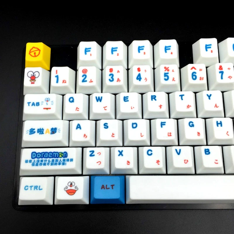 Японские клавиши Doraemon Languag PBT с верхним печатным рисунком набор ключей профиль