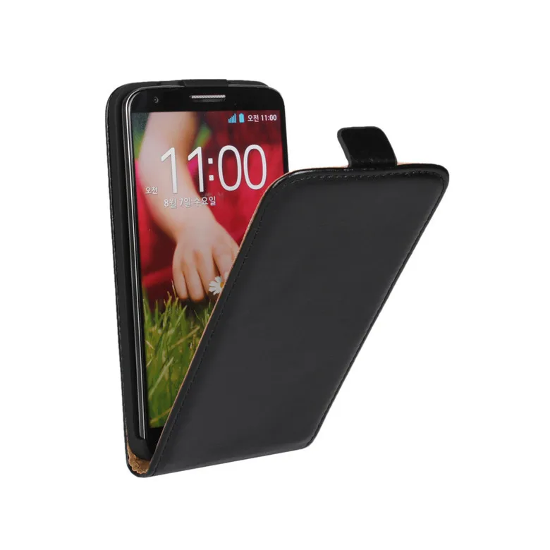 Кожаный чехол книжка высшего качества В Стиле Ретро crazy horse Вертикальный для LG G2