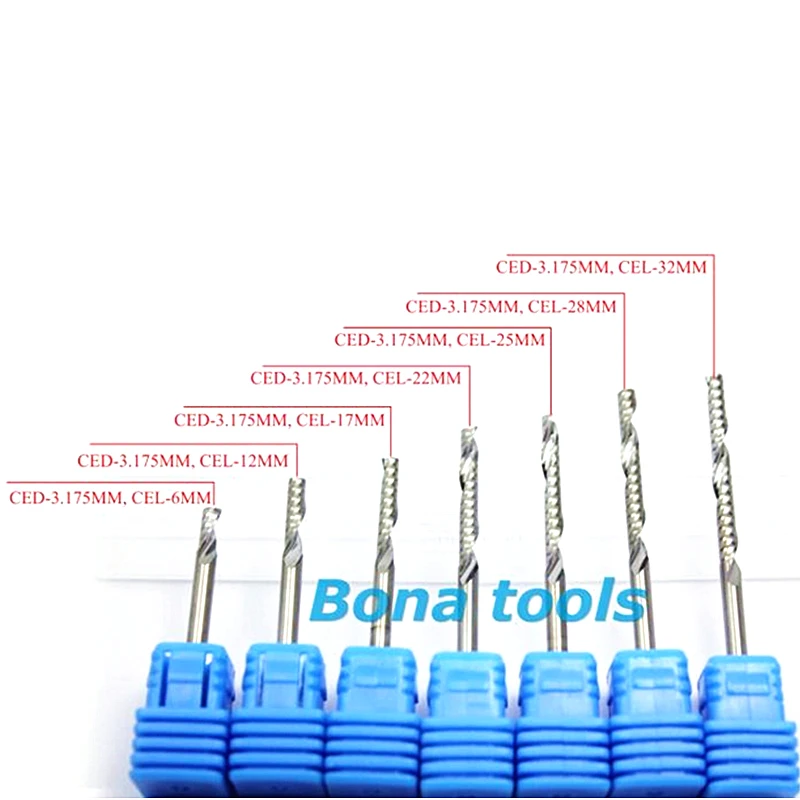 TOP 3.175x17mm One Flute Spiral Carbide Cutter Bit CNC End Mill Tools Acrylic Router Mills for Wood Cutting Lathe | Инструменты