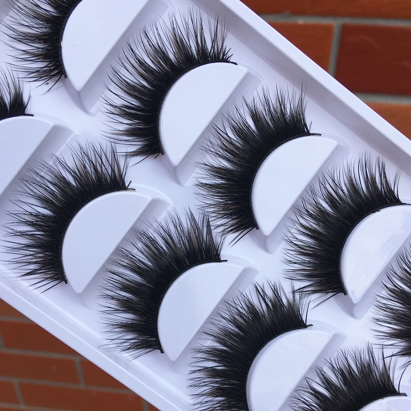 New Brown Black Cross False Eyelashes Soft Curl Exaggerated Stage Thick Eye Lashes Fashion Ball Makeup Fake 5 pairs | Красота и