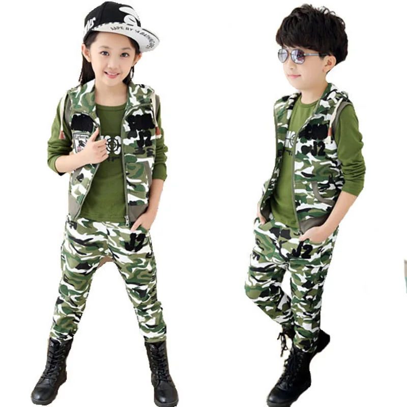 Boys clothing sets kids camouflage clothes baby short t shirt+pants 2 pcs set suit 4-15Years children outwear | Детская одежда и