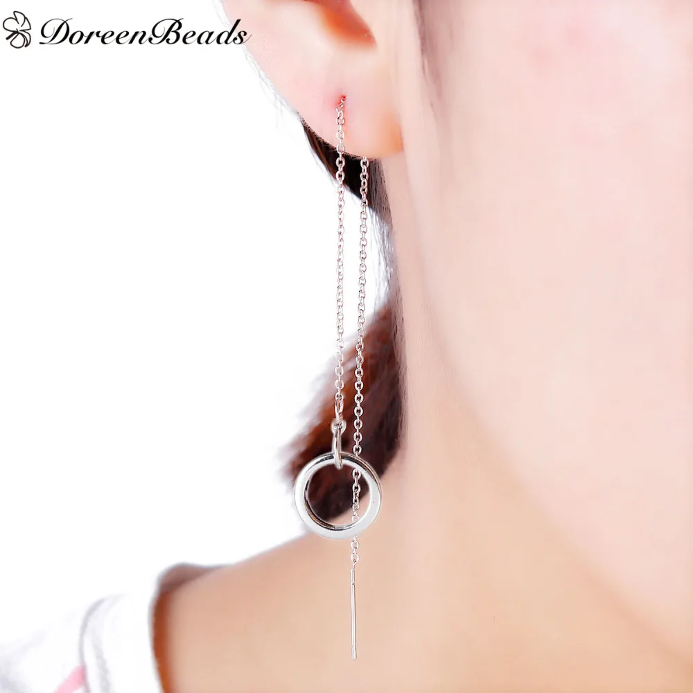 Женские серьги ридер из нержавеющей стали 304 длина 14 см 1 пара|threader earrings|ear threadscolor