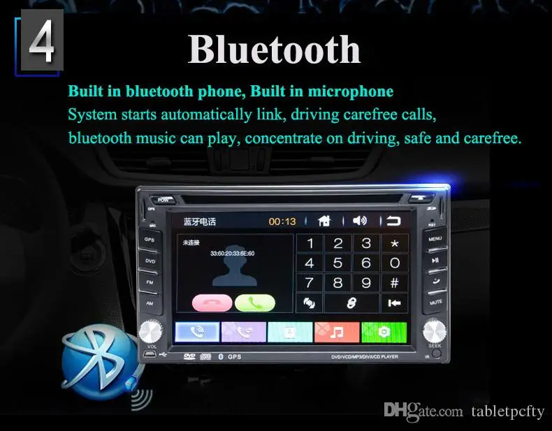 Универсальный автомобильный DVD плеер 2 Din 6 &quotin dash с GPS BT/USB SD аудио Радио стерео