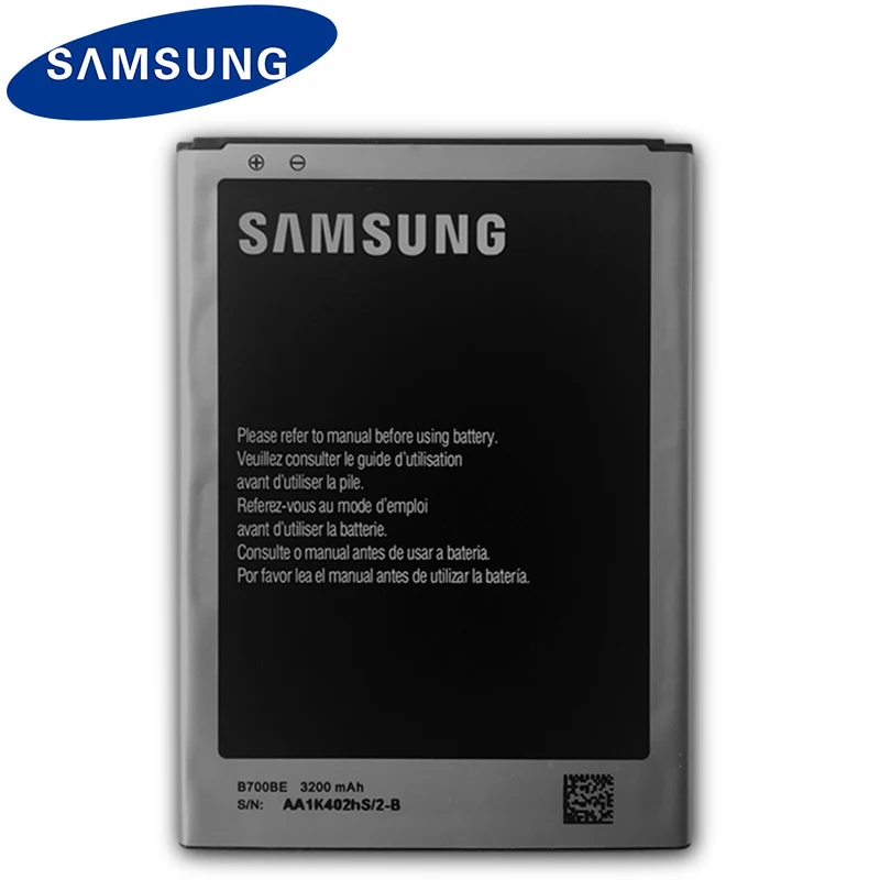 Samsung оригинальный аккумулятор для телефона B700BE Galaxy Mega 6 3 i9200 i527 i525 I9205 P729 T2556 L600 3200