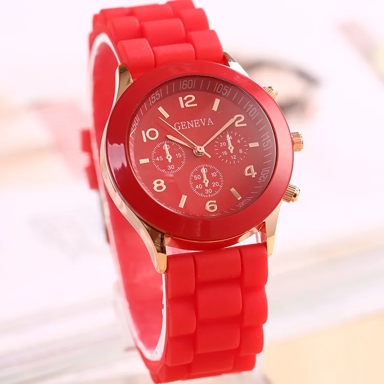 Силикон часы женева Simple и общий студент пары кварцевый Relogio Feminino Relojes наручные |
