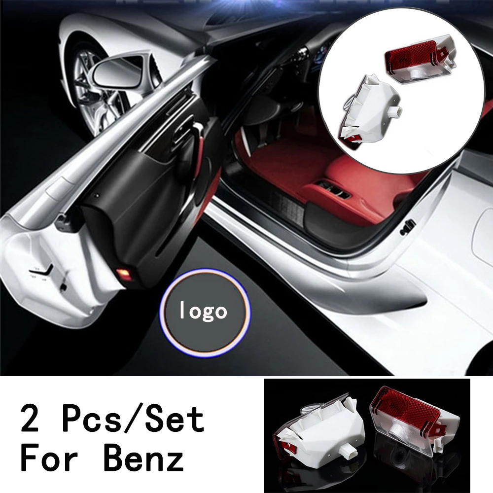 For Benz GLK/X204/W169/W168/W245 Weclome Lamp With Logo 2Pcs/Set Only LED Courtesy Lens Ghost Shadow Projetor 3W | Автомобили и