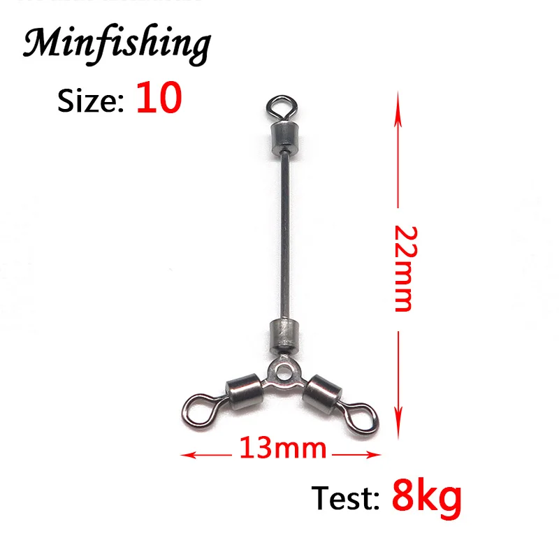 Size 10 Minfishing 25 шт. длинные 3 способа рыболовные Вертлюги шариковый подшипник Rolling поворотный рыболовные аксессуары Морской рыболовный крючок Разъем - Цвет: Size 10