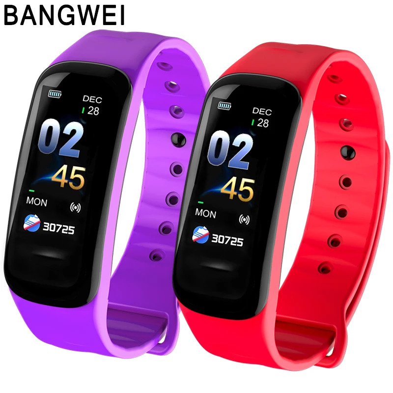 2019 BANGWEI спортивные Смарт-часы для мужчин и женщин светодиодный цветной экран