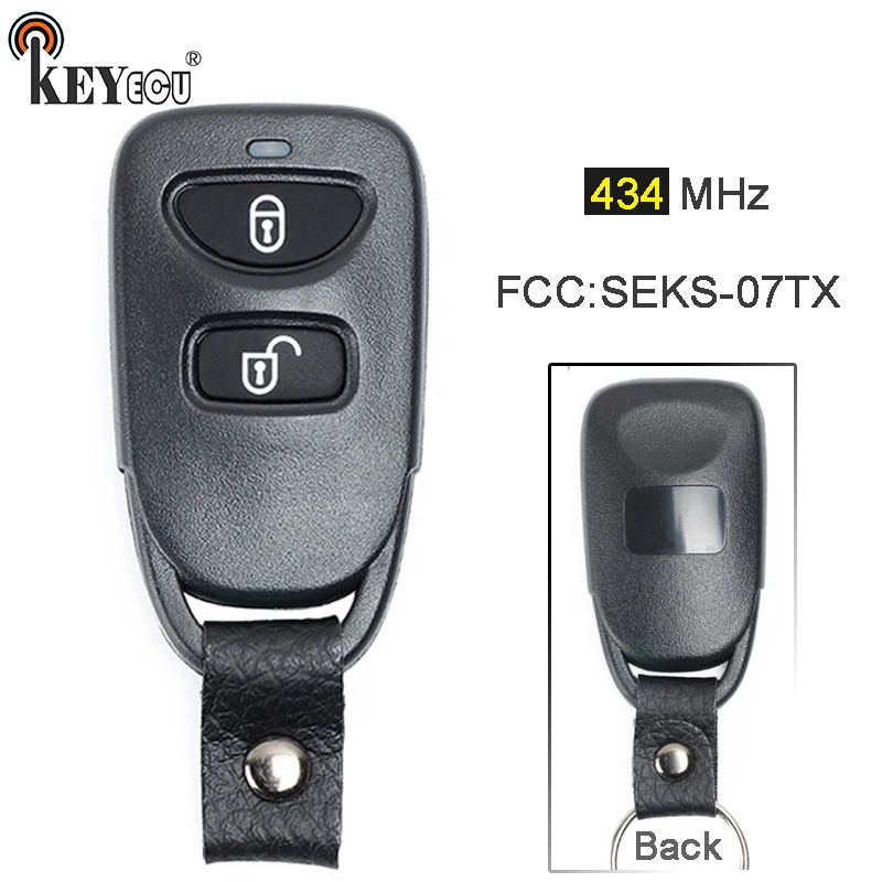KEYECU 434 МГц FCC: SEKS 07TX Smart Keyless вход 2 кнопки дистанционный ключ брелок от машины для Kia