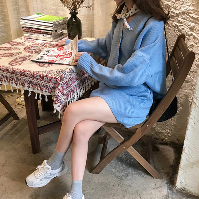 2019 Women Sweater And Skirt Set 2 pieces autumn cardigans+a line Skirts Slim Long Sleeve Knitted Suit Sets Q347 | Женская одежда