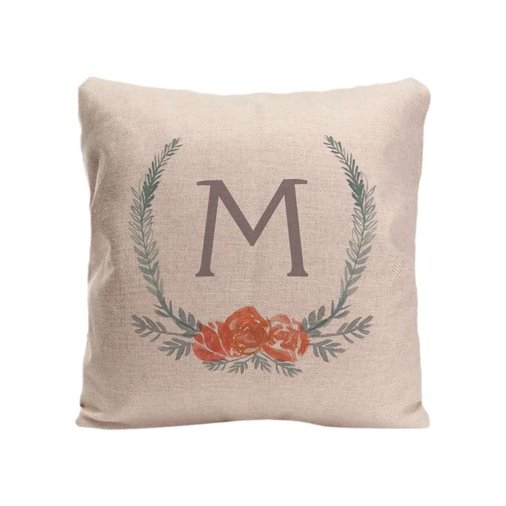 Monogram M цветок весна-лето искусственный венок домашний декор подушка чехол для