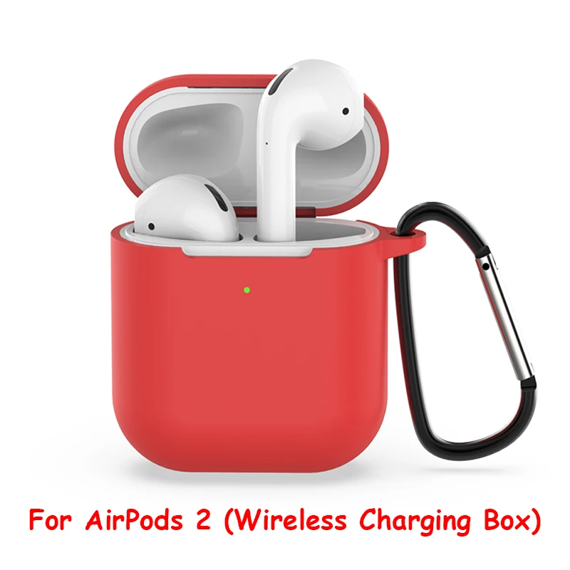 04 Новинка, чехол для наушников Airpods 2, чехол для Airpods 2, силиконовый чехол s, тонкий чехол для Air Pods 2, Противоударная зарядная коробка с крюком - Цвет: 04