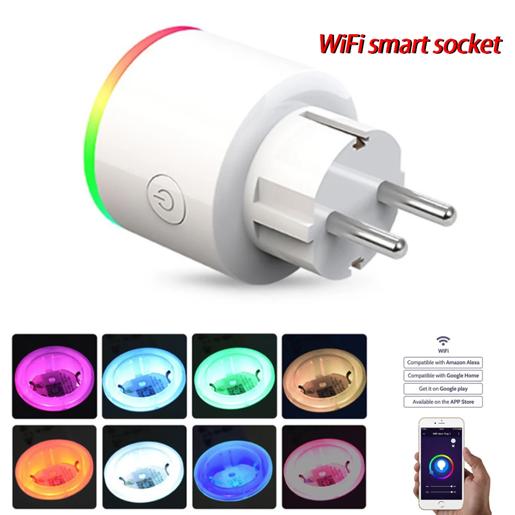 Беспроводная смарт розетка 16 А RGB Wi Fi голосовое управление|Умные розетки| |