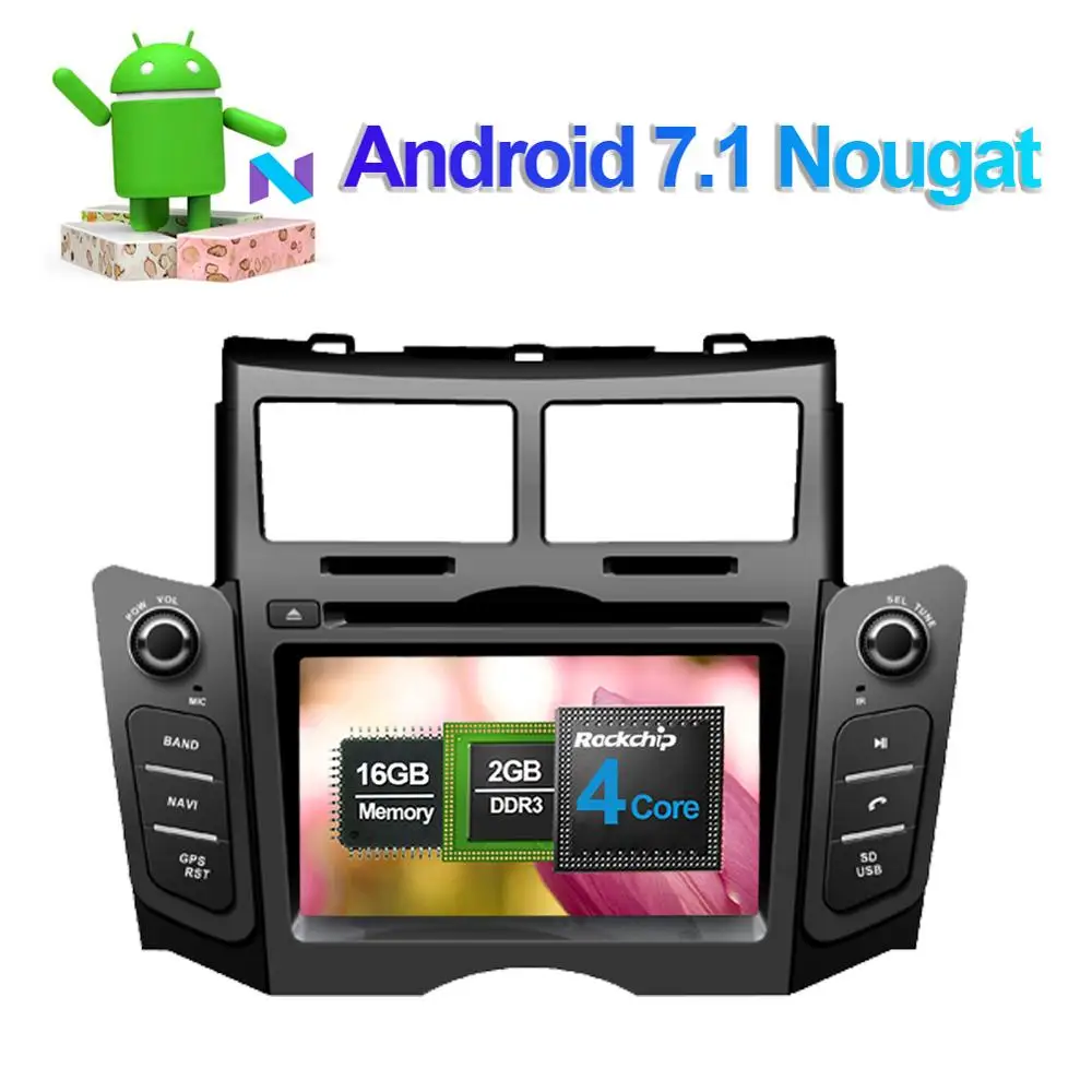 Android 8,0 Автомобиль Радио Стерео DVD видео плеер для Toyota Yaris 2005 2006 2007 2009 2011 2010 2008 Bluetooth gps навигации wi fi