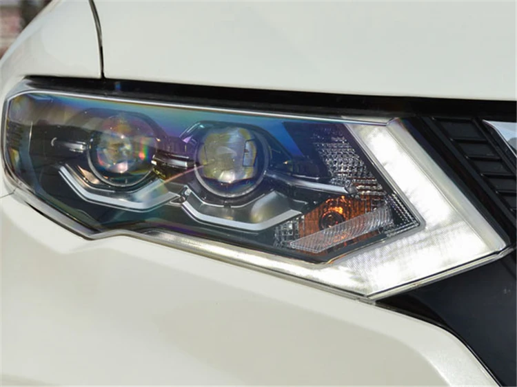 2 шт. светодиодный фары для автомобиля Nissan X-Trail, светодиодный фонарь с двумя ксеноновыми линзами, автомобильные аксессуары, дневные ходовые огни, противотуманные фары