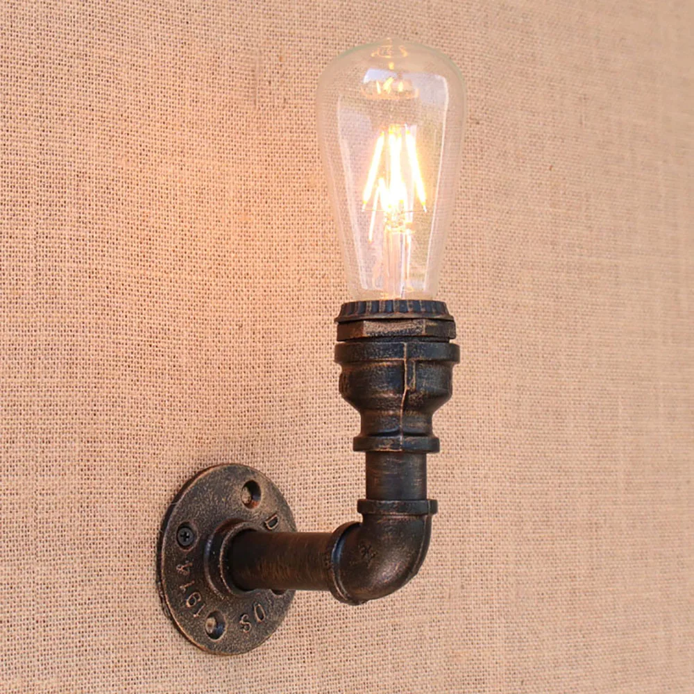 Винтажная железная настенная лампа E27 в стиле ретро 110 220 В|lamp bedside|iron water pipevintage wall