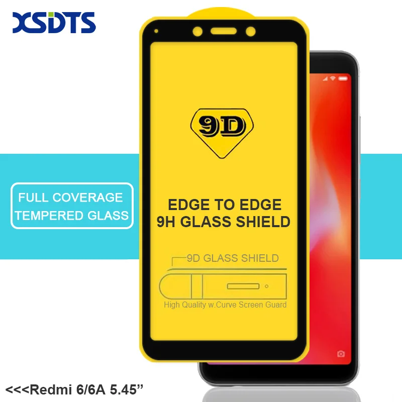 Закаленное стекло XSDTS 9D для Xiaomi Redmi Note 6 5 Pro 7 4 4X 6A 5A S2 A2 Lite полное покрытие клейкая