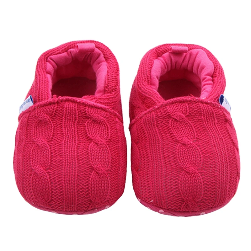 Детские туфли для девочек и мальчиков-младенцев, мокасины, без застежки, для новорожденных первых шагов, из хлопковой вязанной ткани, детские крючком, домашние тапочки.