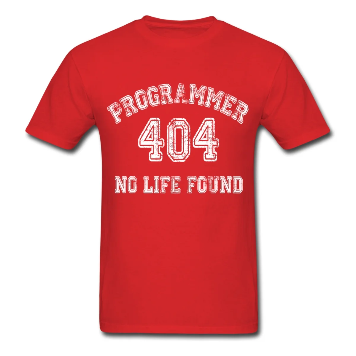 Programmer_error_404_no_life_found футболки Мужская футболка Лидер продаж 100% хлопок новый Мода