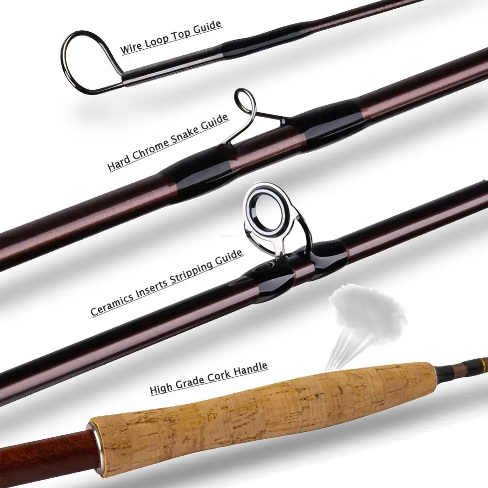 Goture PODER Fly Удочка 4 шт. 9ft 30 + 36 T карбоновые удилища твёрдый хромированный