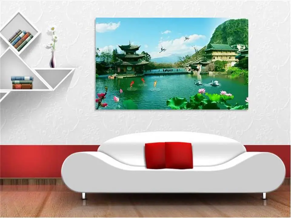 Пользовательские 3d фото обои комната росписи павильон и терраса декорации Фото