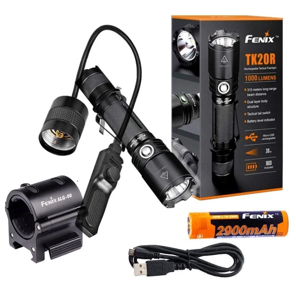 Fenix TK20R 1000 люмен Высокая емкость USB Перезаряжаемый светодиодный тактический
