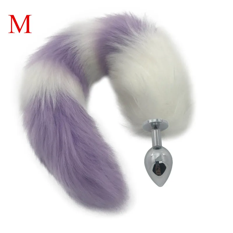 Металлические анальные секс игрушки Анальный гладкий длинный 40 см лисий хвост 3