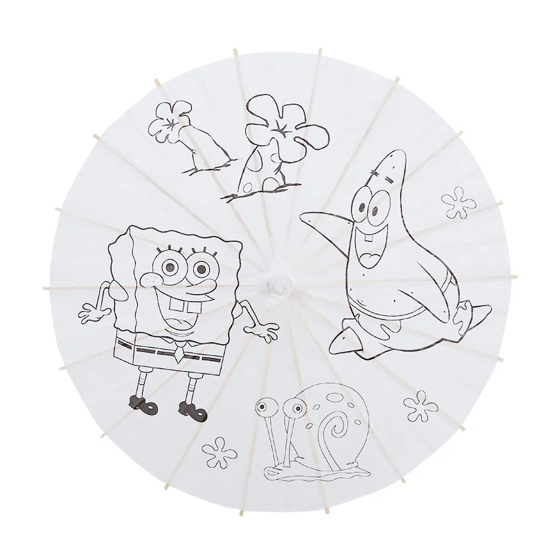 Chinese Style Blank DIY hand painted Oil Paper Umbrella for Children Project Art Decor Accessories Painted Decorative | Канцтовары для