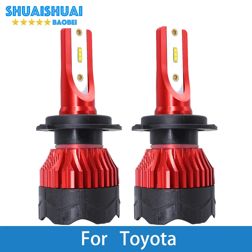 2 шт. H7 H1 H3 H8 H4 Turbo светодиодный фонарь 8000lm Автомобильная фара 6500 к для Toyota Corolla Camry