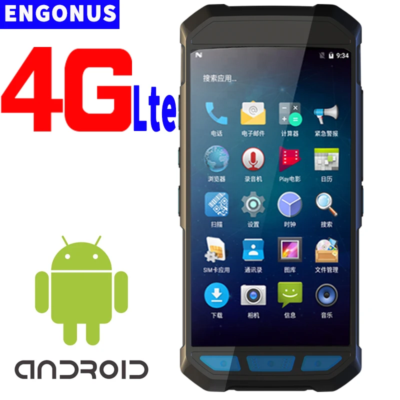 ENGONUS 980 Android PDA Мобильный платежный терминал термопринтер ручной КПК Bluetooth сканер