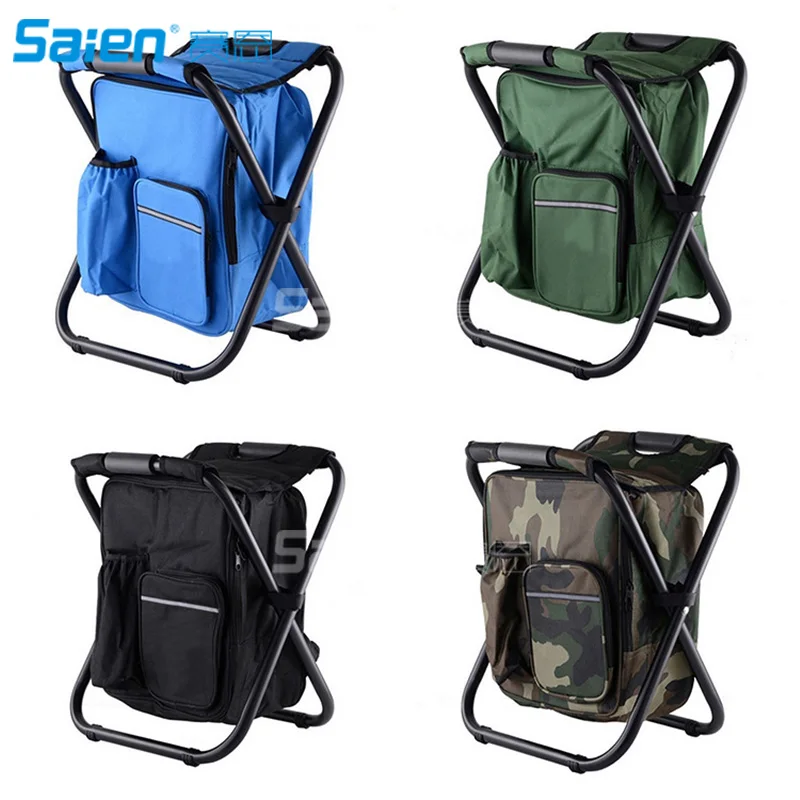 Multifunction Folding Cooler and Stool Backpack Hiking Camouflage Seat Table Bag Camping Gear for Outdoor |