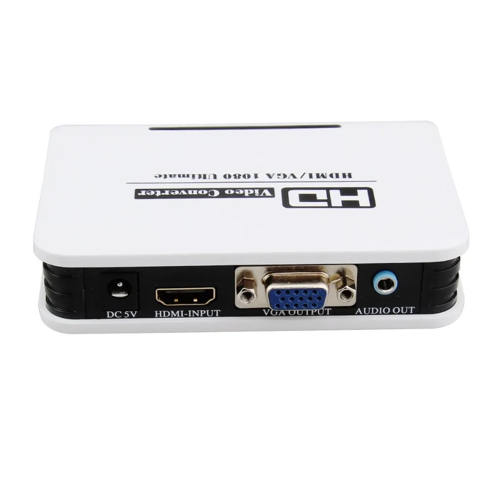 Преобразователь HDMI в VGA аудиоадаптер hdmi vga стерео аудиовыход RCA 3 5 мм и аудио