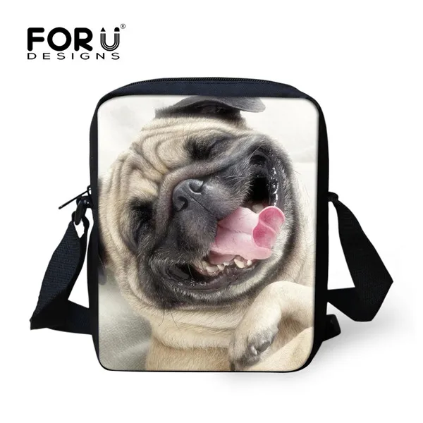 FORUDESIGNS/горячая распродажа, женские сумки-мессенджеры с 3D изображением животных, кошачья собака, голова, кросс-боди, забавные сумки для путешествий, женские маленькие сумки, женская сумка - Цвет: W1839E